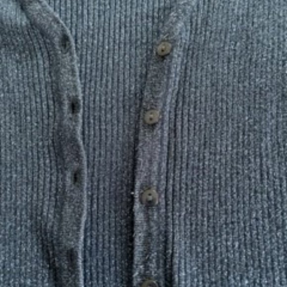 Pure Alfred Sung 2 Piece Turtleneck and Cardigan Small Set in Glitter dark blue - Picture 4 of 10